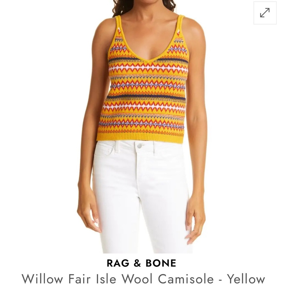 Rag & Bone Yellow Orange Sleeveless Crop Tank Top